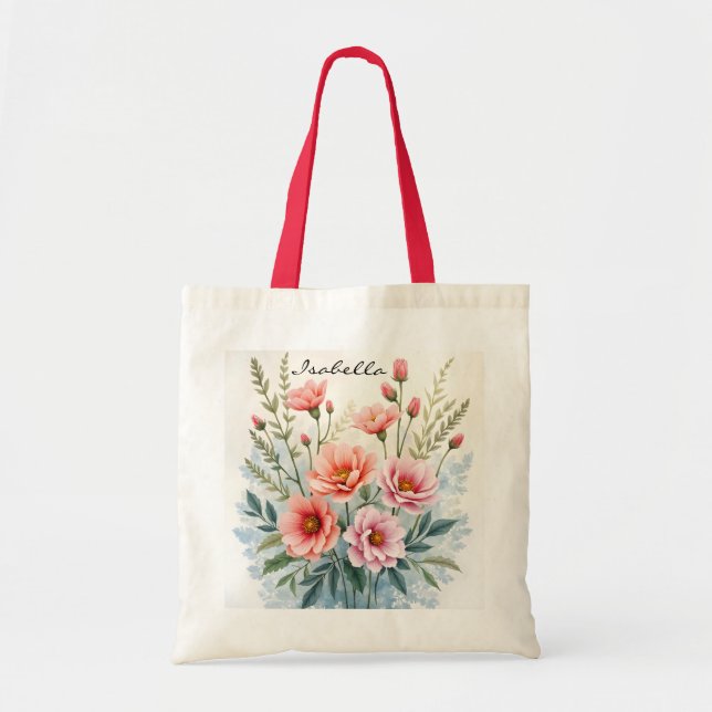 Luxury Trendy Wildflowers Beautiful Collection Tote Bag (Front)