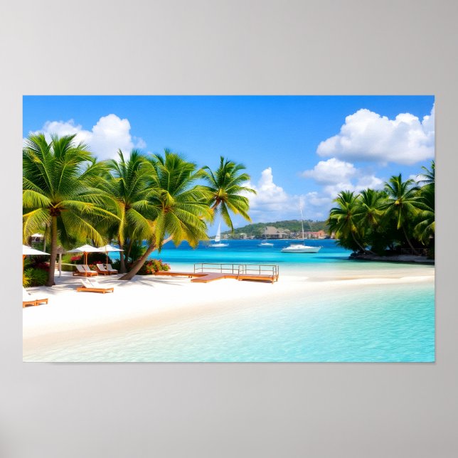 Luxury tropical resort beach poster (Front)