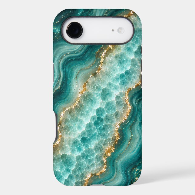 Luxury Turquoise Agate Marble with Gold Veins (Back)