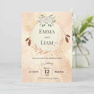 Luxury Unique Wedding Card – Personalized Gold