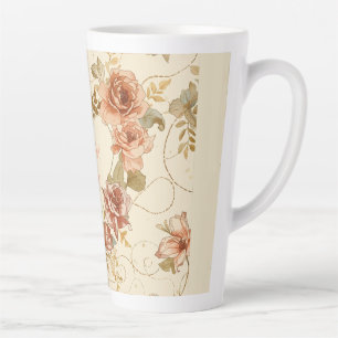 Luxury, Valentine's Day , Roses, Love Heart Latte Mug