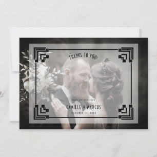 Luxury Vintage Abstract Ornamental Frame Wedding  Thank You Card