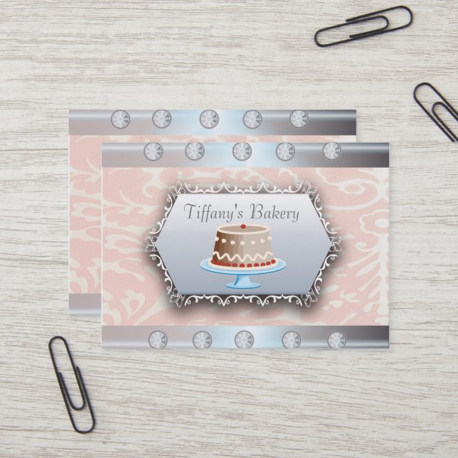 Luxury Vintage Bakery Boutique Business Card (Front/Back In Situ)