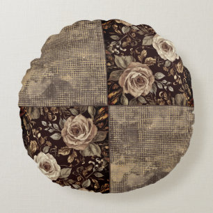 Luxury, Vintage,Beautiful Roses are Blooming Round Pillow