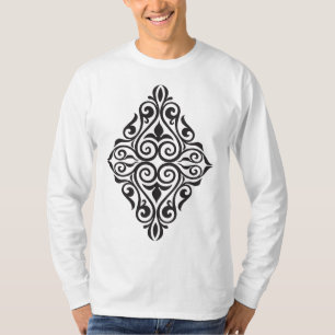 Luxury Vintage Floral Frame Decorative Art T-Shirt