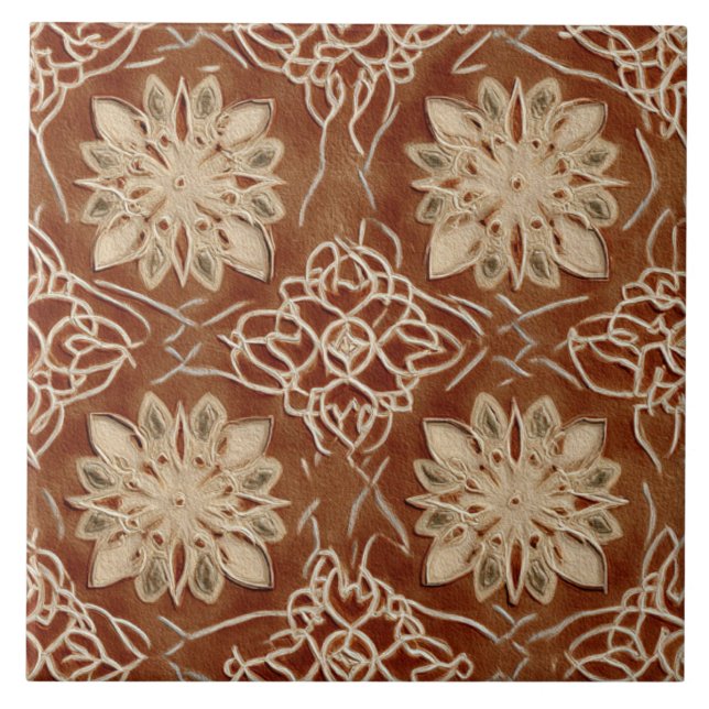 Luxury Vintage Islamic Geometric Sand Terracotta  Tile (Front)