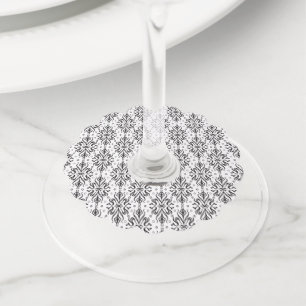 Luxury Vintage Pattern 4 Wine Glass Tag