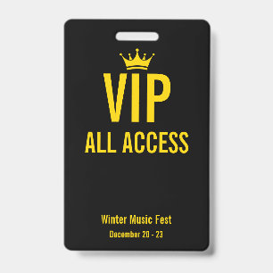 Luxury VIP All Access Badge