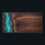 Luxury Walnut Wood and Teal Resin Art Desk Mat<br><div class="desc">This Luxury Walnut Wood and Teal Resin Art Desk Mat features a hyper-detailed texture of natural dark walnut grain and vibrant epoxy resin. Perfect for high-end home office decor or as an executive gift idea. Elevate your workspace with this sophisticated,  large-format desk pad designed for both style and performance.</div>