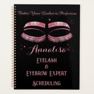 Luxury Watercolor Eyelash & Brow Beauty, Pink Planner