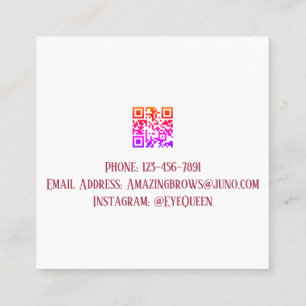 Luxury Watercolor Eyelash & Brow Beauty, Red Square Business Card
