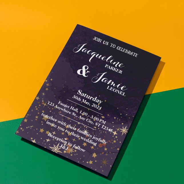 Luxury watercolor galaxy Wedding Invitation (Luxury watercolor galaxy Wedding Invitation)