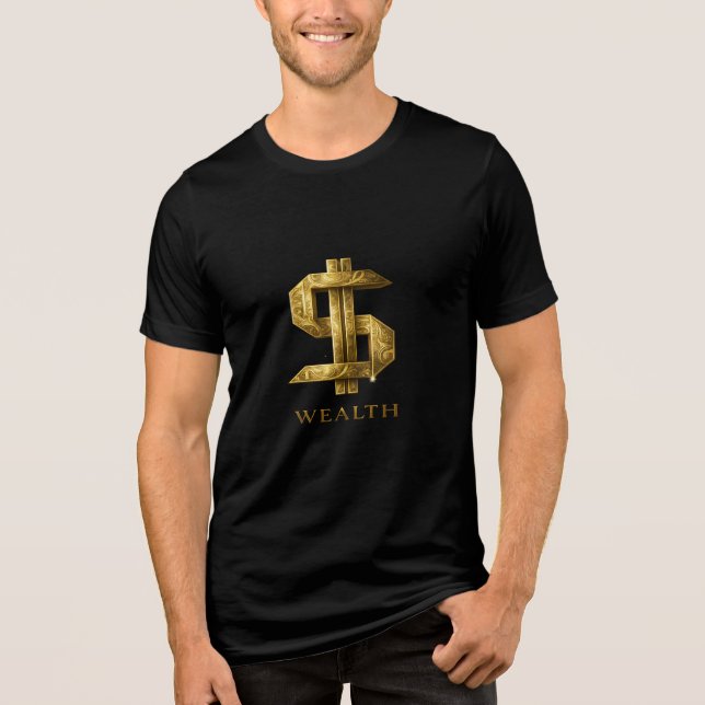 Luxury Wealth Dollar Symbol Graphic T-Shirt Tri-Blend Shirt (Front)