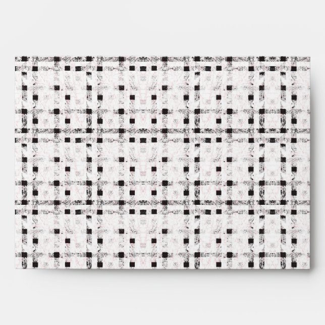 Luxury Wedding Envelope Chic Plaid Romance (Front)