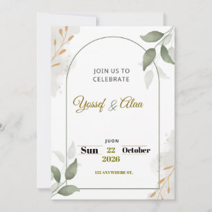 Luxury Wedding Invitation Gold Accents Modern