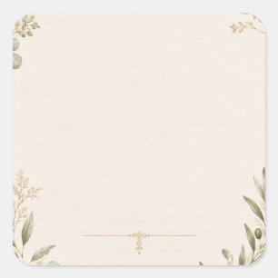 Luxury Wedding Invitation – Minimalist Ivory  Square Sticker