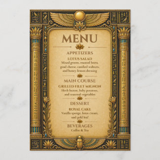 Luxury Wedding Menu Card Museum Gold Inspired