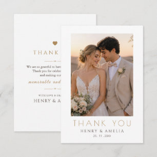 Luxury Wedding Thank You Photo Card