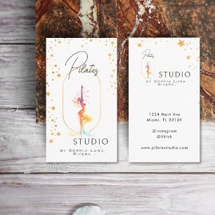 Luxury Wellness Yoga Beauty Studio Golden Stars Business Card