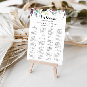 Luxury Whimsical Boho Alphabetical Seating Chart
