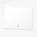 Luxury White and Gold Personalized Monogram Notepad<br><div class="desc">Luxury White and Gold Design
featuring white monogram in gold circle element with name in gold professional font style on white background.

Please Note : The foil details are simulated in the artwork. No actual foil will be used in the making of this product.</div>
