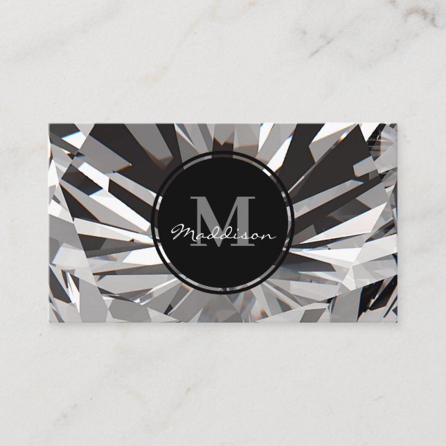 Luxury White Diamond Jewel Gem Design Business Card (Front)