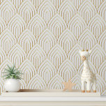 Luxury White Gold Art Deco Geometric Pattern Wallpaper<br><div class="desc">Luxury White Gold Art Deco Geometric Pattern Wallpaper features a simple golden arch pattern on a white background. Perfect for home decor,  bathrooms,  wall accents and treatments,  office decor and party decor. Created by Evco Studio www.zazzle.com/store/evcostudio</div>