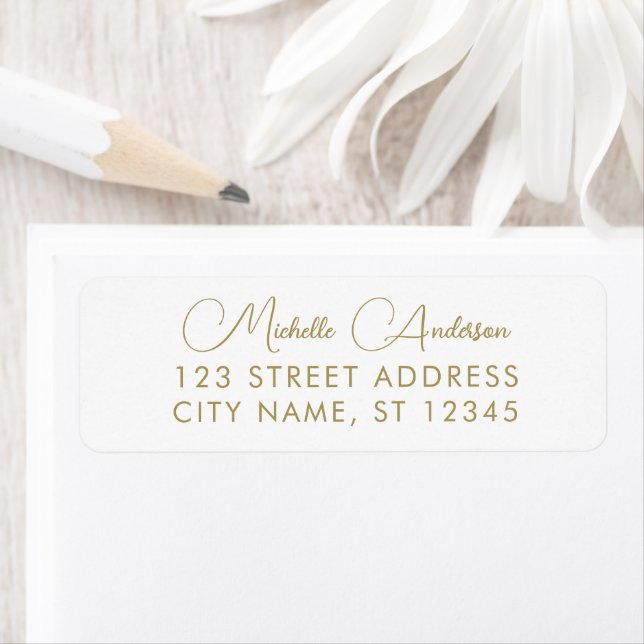 luxury White Gold Minimal Script  Return Address  (Insitu)