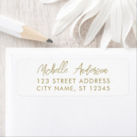 luxury White Gold Minimal Script  Return Address 