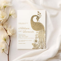Luxury white gold royal peacock elegant Wedding