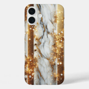 Luxury White Marble Phone Case with Sparkling Gold
