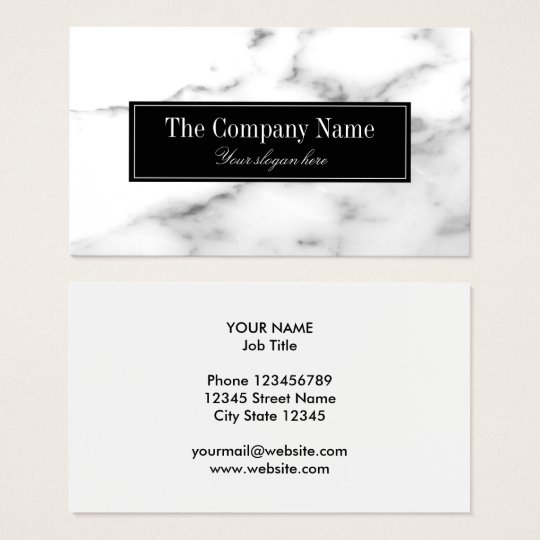 Luxury white marble stone business card template