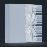 Luxury White Ribbon Blue Lace Binder<br><div class="desc">Romantic Wedding Binder</div>