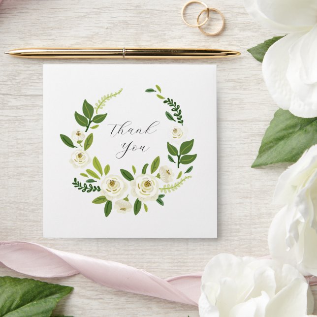Luxury White Rose Floral Frame  Envelope (Wedding)