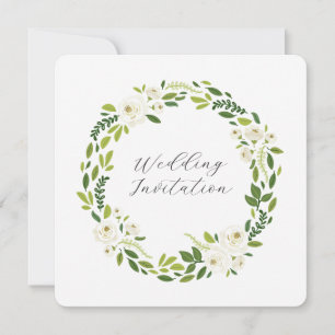 Luxury White Rose Floral Frame  Invitation