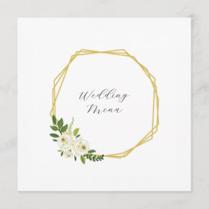 Luxury White Rose Floral Frame Menu