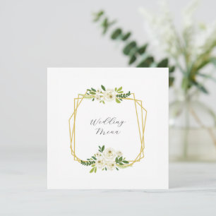Luxury White Rose Floral Frame Menu