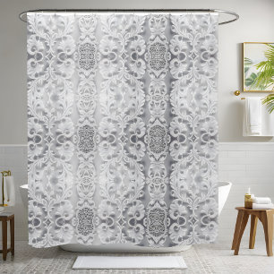 Luxury White Shower Curtain Style 1