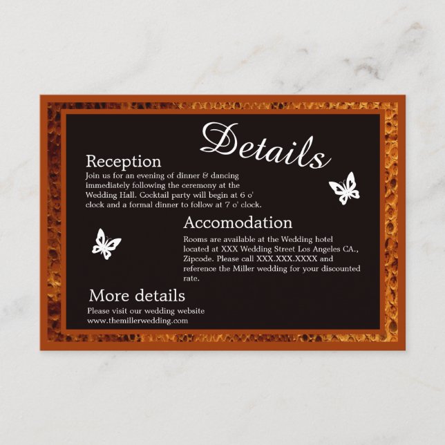 luxury wild snake animal wedding Enclosure Card (Front)