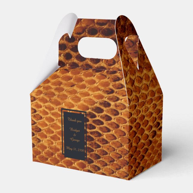luxury wild snake skin animal wedding favor box (Front Side)