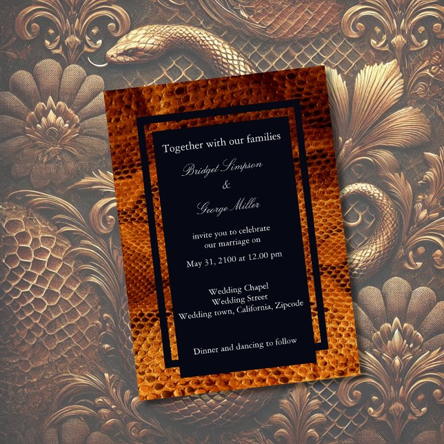 luxury wild snake skin animal wedding  invitation (Creator Uploaded)