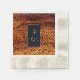 luxury wild snake skin animal wedding  napkin