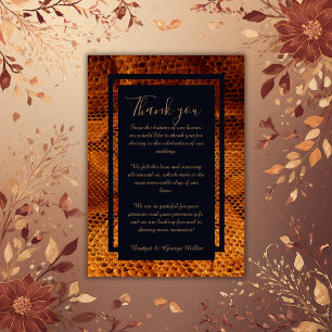 luxury wild snake skin animal wedding  thank you card