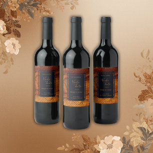 luxury wild snake skin animal wedding wine label