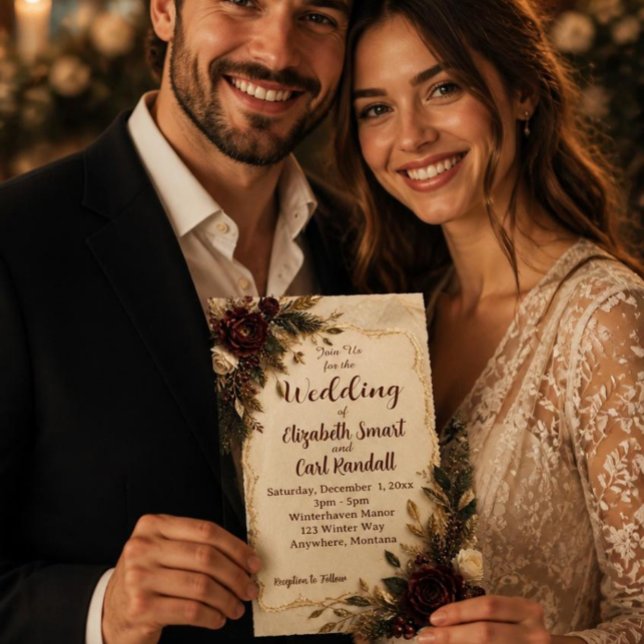 Luxury Winter Mountain Wedding Invitation (Creator Uploaded)