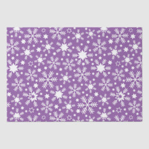 Luxury Winter Purple & White Christmas Snowflakes  Tissue Paper