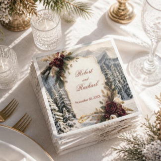 Luxury Winter Wedding Napkin