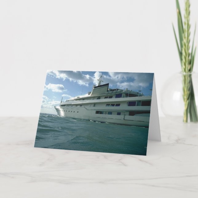 Luxury yacht holiday card (Front)
