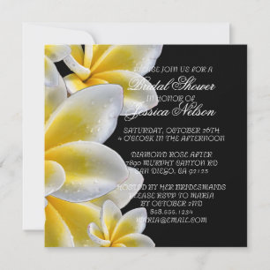 Luxury Yellow Romantic Plumeria Shower Invite