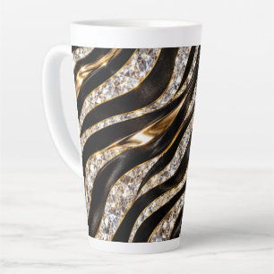 Luxury Zebra Crystal Animal Print Latte Mug